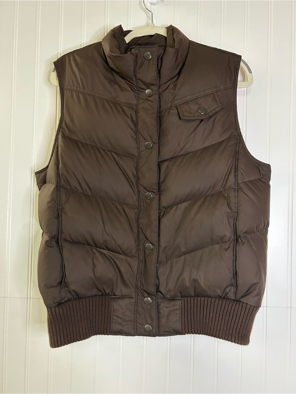 GAP Factory Brown Quilted Puffer Vest Size Medium